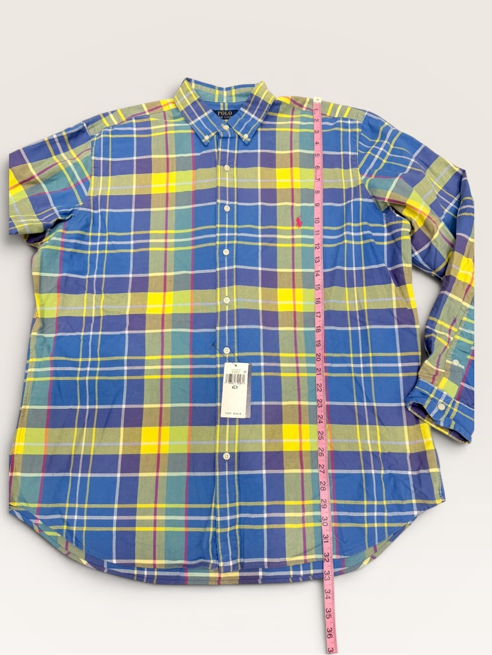 Polo Ralph Lauren XLT 100% Cotton Madras Plaid Button Down Long Sleeve Shirt NWT - Picture 9 of 15